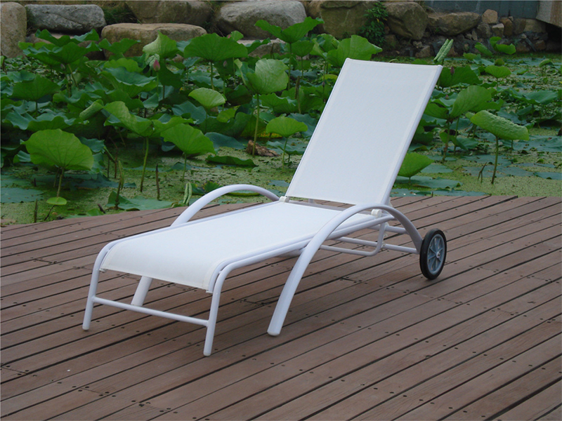 ulkona oleskelutila pyörillä, mesh-kangas Lounger YQ-TB-436