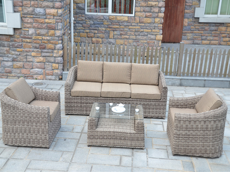 Rattan-sohvajoukko, 4kpl alumiini-sohvajoukko YQR-418-2
